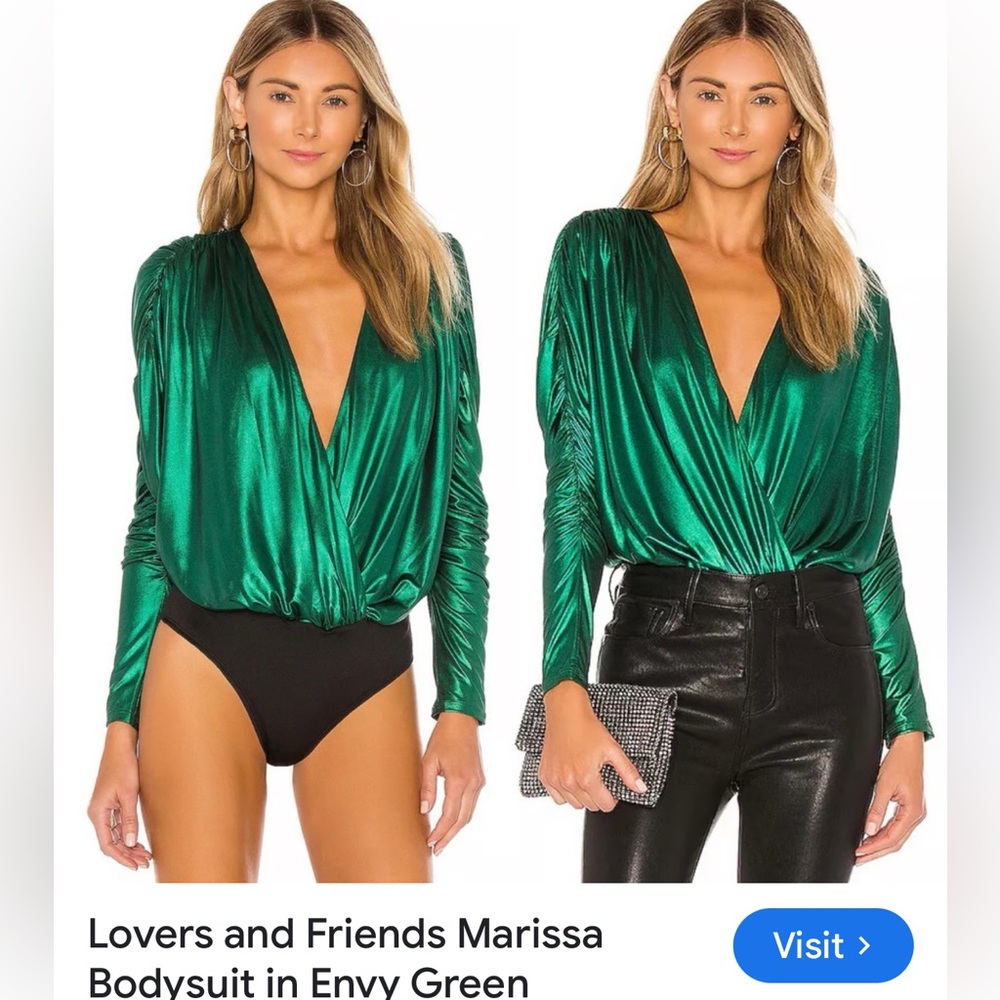 Lovers + Friends Envy Green Marissa Bodysuit